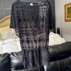 Ralph Lauren Black Crochet Lace Tunic Cover Up Small Resort Wear
